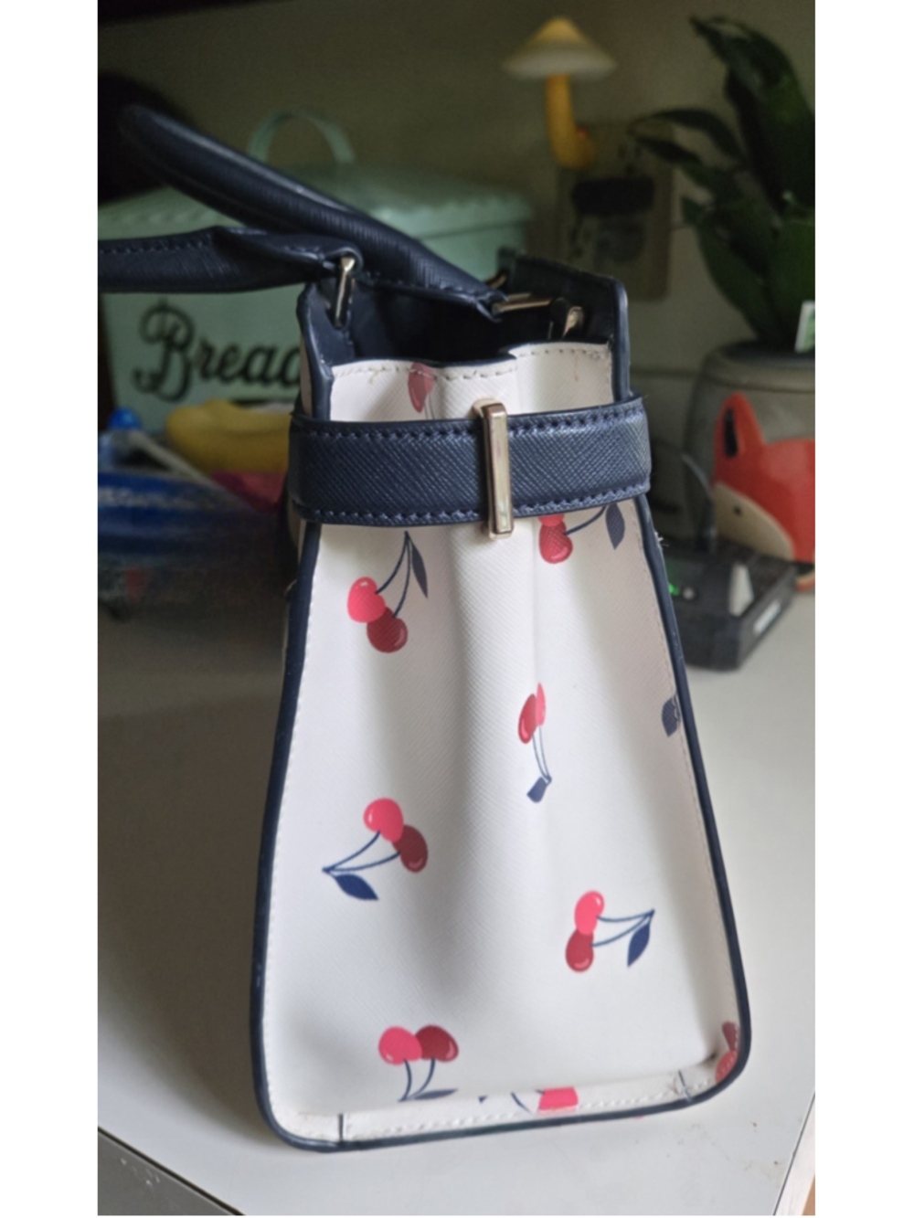 kate spade new york Staci Medium Satchel in the "Dancing Cherrie" (cream multi). - Picture 4 of 6
